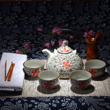 景德镇陶瓷茶具杯具套装 仿古樱花提梁茶壶中韩式茶具茶杯