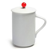 承文閣  陶瓷杯C-B002W禅风静雅盖杯白色创意马克杯咖啡杯情侣水杯办公杯牛奶杯水杯子