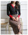 MISS LISA秋季新款女装V领撞色针织衫毛衣上衣T3210(黑色 S)