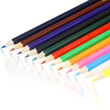 得力(deli)7012彩色卡通铅笔蜡笔 时尚小清新风格 12色 筒装