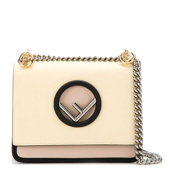 fendi芬迪kani女士米白色单肩斜挎包米白色 时尚百搭