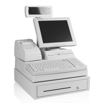 中崎(zonerich) zq-e600超市收银机便利店收款机pos一体机连锁店