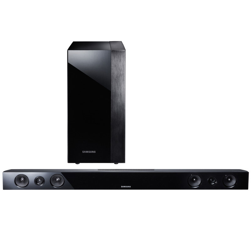 三星(samsung) hw-f450 壁挂音响 黑色 回音壁家庭影院无线蓝牙音响