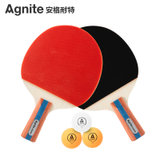 安格耐特乒乓球拍 直拍对拍双面反胶(带三球)F2366B 国美超市甄选