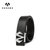 babama2018新款个性字母皮带男士潮牌腰带平滑扣精美包装(110cm)(黑色牛皮-105没货)