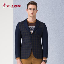 TRiES/才子男装秋季新款男士结婚套西黑色一粒扣修身套西服男装(蓝色 4XL)
