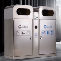 俊采云JCY-S174不锈钢户外垃圾桶果皮箱 小区分类垃圾箱室外垃圾桶 （单位：组）(银色 JCY-S173)