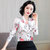 亿梦诗 中国风水墨印花仿长袖衬衫女40岁妈妈中年装洋气上衣ET562(红色 M)