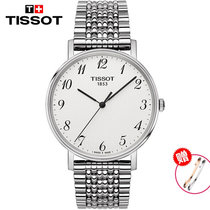 天梭(TISSOT)手表 魅时系列石英表男表 休闲商务 时尚 真皮皮革表带 T109.610.16.031.00(T109.610.16.037.00 钢带)
