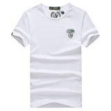 夏装新款战地吉普AFS JEEP纯棉弹力短袖T恤衫圆领 3159男士polo衫(白色 M)