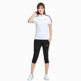 极地火夏季透气休闲短袖T恤短裤女款跑步套装YDY234(白色 S)
