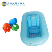马博士浴盆婴儿游泳多功能充气洗澡盆+水上玩具（鲸鱼、青蛙、章鱼各1）
