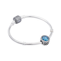 潘多拉女士优雅蓝色串珠银手链PAND00121 时尚百搭