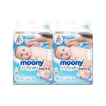 尤妮佳 moony 畅透系列NB S M L XL婴儿透气轻薄纸尿裤尿不湿(S84 1包)