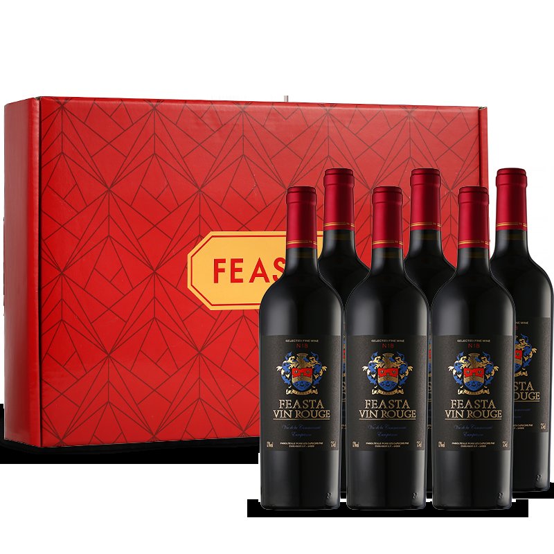 【精美礼盒】菲思特(feasta)法国原瓶原装进口 红酒 葡萄酒 走亲访友