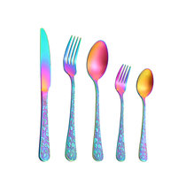 西餐餐具刀叉勺5件套欧式精美不锈钢餐具套装(彩色 5件套)
