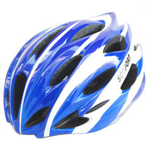 Sosport骑行头盔 山地车头盔 自行车头盔 公路车头盔 安全型头盔 一体成型*头盔(蓝白)
