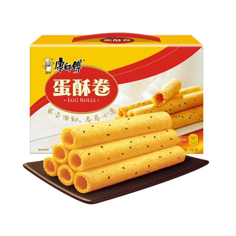康师傅蛋酥卷整盒384g香浓奶油味鸡蛋卷醇香芝麻味早餐饼干蛋卷【图片