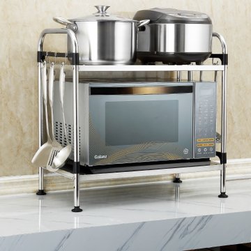 家佰利jiabaili微波炉架子置物架双层不锈钢烤箱架厨房收纳架落地架