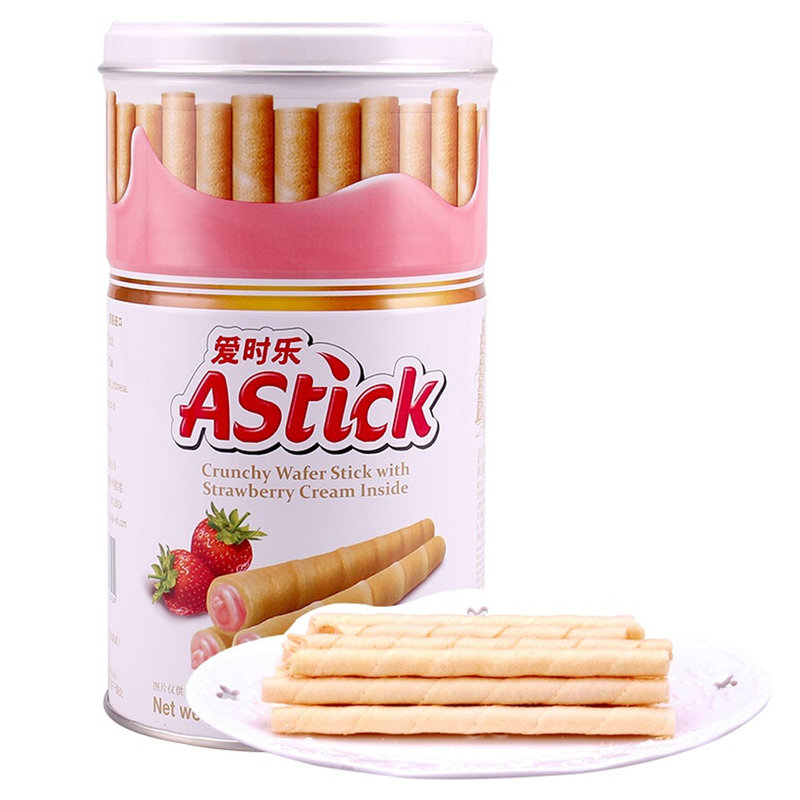 国美自营印度尼西亚进口爱时乐astick草莓味威化卷心酥注心威化饼干