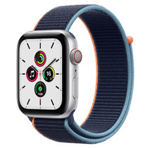 Apple Watch SE 智能手表 GPS+蜂窝款 40毫米银色铝金属表壳 深海军蓝回环式表带MYEG2CH/A