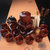 紫砂懒人石磨茶具套装家用自动泡茶壶器陶瓷功夫茶杯茶道创意整套(红款30件套+主人杯+茶叶罐+烟灰缸)