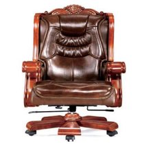 总裁椅真皮老板椅家用实木雕花可躺椅旋牛皮总经理董事长办公椅子(默认 彩色牛皮)