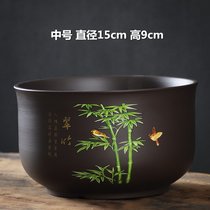 无孔铜钱草花盆水仙陶瓷大号家用一叶莲碗莲特价清仓水培植物花盆(宽口荷花缸-翠竹-中等 水培盆)