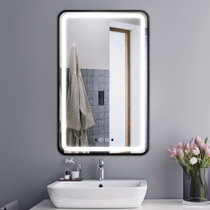 LED浴室镜竖版防雾卫浴镜子带灯智能触摸挂镜家用智能镜JF30