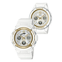 卡西欧（CASIO）手表 圣诞情侣对表 防震防水LED照明潮流时尚男女表 LOV-19A-7A(白色 树脂)