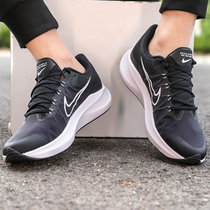 Nike/耐克男鞋新款低帮运动鞋舒适透气轻便AIR ZOOM缓震跑步鞋(黑色 44.5)
