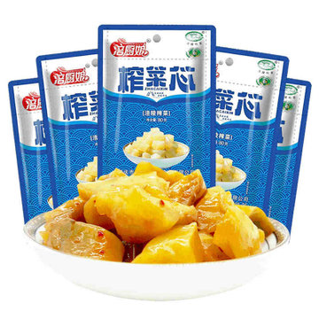 涪陵涪厨娘去皮榨菜芯包邮下饭菜爽口口脆鲜脆芯80g*10袋小包装批发