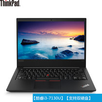 联想ThinkPad E480（3NCD）14英寸轻薄商务办公笔记本电脑(黑色【酷睿i3七代 2G独显 旗舰版win7】 8G 128G固态+500G 定制)