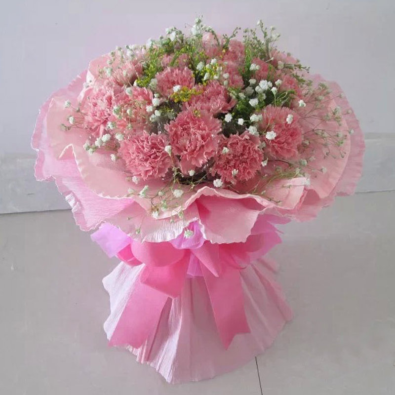 19朵粉色康乃馨母亲节教师节送花探望病人鲜花速递妇女节妈妈生日鲜花