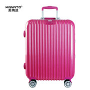 Manato美纳途镁合金平铝框拉杆箱包万向轮行李箱女旅行箱子登机硬(拉丝玫红 21寸)