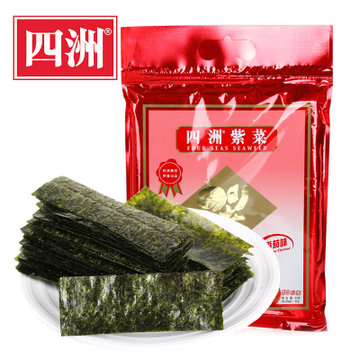 四洲紫菜海苔100束番茄味80g 国美超市甄选