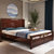 实木床 黄金檀木床 1.8米双人床 现代中式婚床 禅意主卧室木质大床 1.8M单床+床头柜*1(1.8米床+床头柜*1)