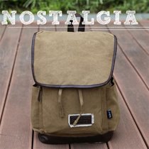 SELECT帆布包男女双肩包背包学生书包13寸15寸电脑包旅行休闲包 卡其色LS01(卡其色)