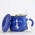 早餐杯大容量燕麦片马克杯陶瓷家用水杯带勺大肚杯子可爱(深蓝色大号早餐杯-配瓷盖瓷勺(图案随)