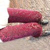  一尚 春夏新款打底裤 个性贵气花纹透肉九分裤 Z300(紫红色)