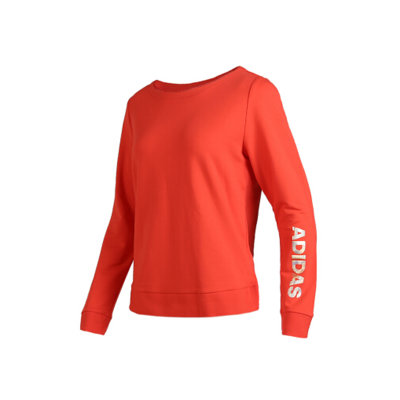 女子CREW SLV LNG针织套衫运动服圆领休闲保暖防风卫衣(红色/DT2396 M)