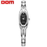 多姆（DOM）手表 女表 时尚潮流商务宛如手链的腕表 防水钨钢防刮花石英女士手表(本色)