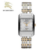 巴宝莉(BURBERRY)女士手表 时尚格纹钢带商务石英镶钻方形表盘女表BU1583 BU1584(BU1584)