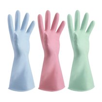 雅高 橡胶手套3双装 家务清洁厨房耐用洗碗手套防水洗衣服手套薄(默认 默认)