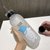 大容量1000ml塑料吸管水杯女男学生韩版可爱杯子ins便携耐热水瓶(磨砂白熊+吸管盖)