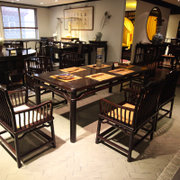 元亨利 紫檀 梳背式长方餐桌 (元亨利艺术示范馆馆藏商品)