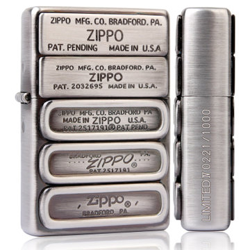 芝宝zippo打火机 贴章/双底刻/限量 五代底刻标志(限量1000枚)( bm