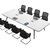 喜百灵XBL-HYZ001会议桌长桌简约现代小型板式培训桌长方形办公桌(灰白)