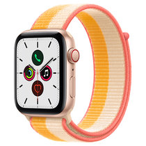 Apple Watch SE 智能手表 GPS+蜂窝款 44毫米银色铝金属表壳 黍米色配白色回环式运动表带MKT23CH/A