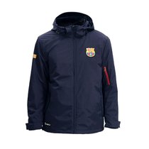 巴塞罗那足球俱乐部商品丨巴萨新款三合一冲锋衣男女同款保暖外套(巴萨藏青冲锋衣+黑色抓绒外套组合 XL)